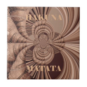 Afrikanischer Hakuna Matata-Fraktal-Kunstprint/Gra Fliese