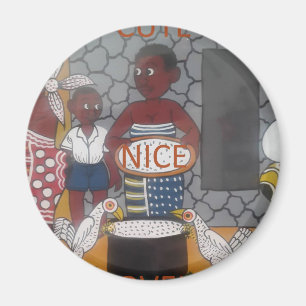 Afrikanischer Hausmeister niedlich schöne alte Koh Magnet