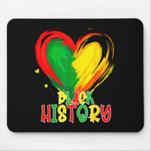 Afrikanischer Herz Schwarzer Geschichtsmonat Afroa Mousepad