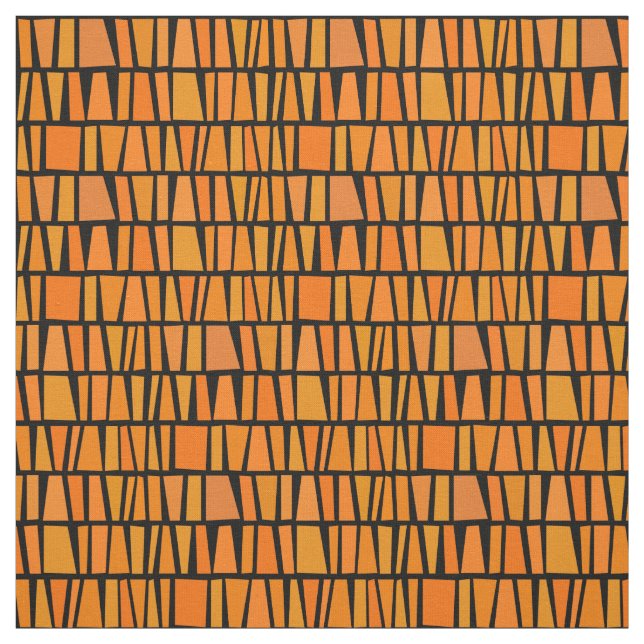 Afrikanischer inspirierter orange Domino-Stammes- Stoff (Muster)