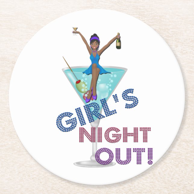 Afrikanischer Junggeselinnen-Abschied Runder Pappuntersetzer (Vorderseite)