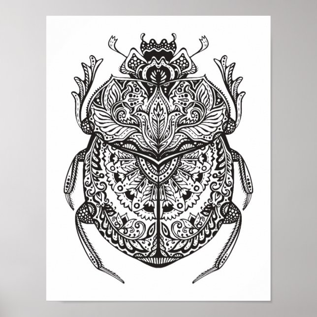 Afrikanischer Käfer Zendoodle 2 Poster (Vorne)