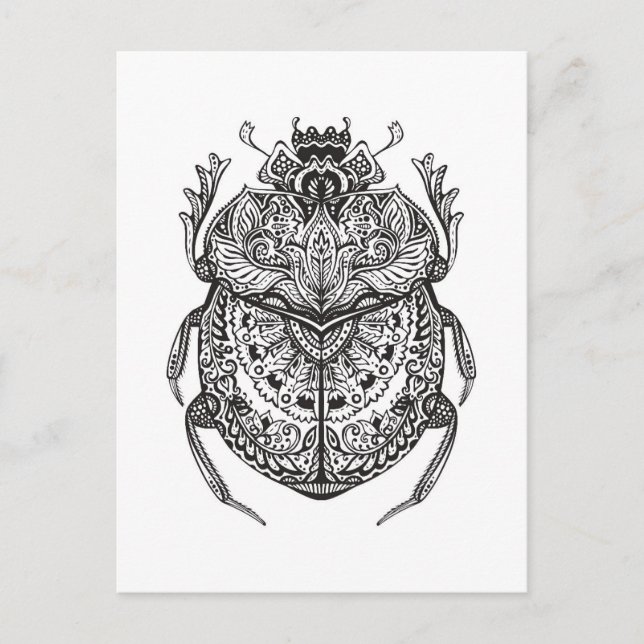 Afrikanischer Käfer Zendoodle Postkarte (Vorderseite)