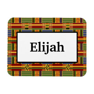 Afrikanischer Karierter Kente 3x4 Name flexibel Magnet