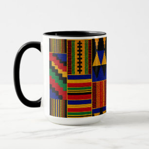 Afrikanischer Kente-Stoff Stil Tasse