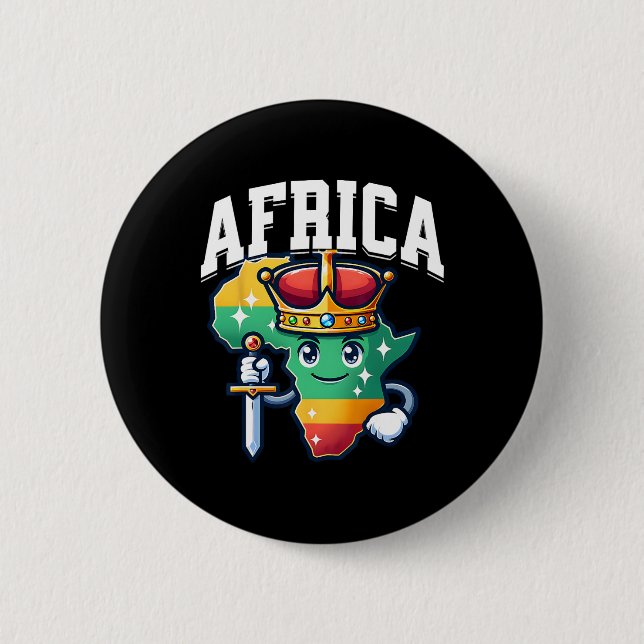 Afrikanischer Königin König Vorfahren Black Histor Button (Vorderseite)