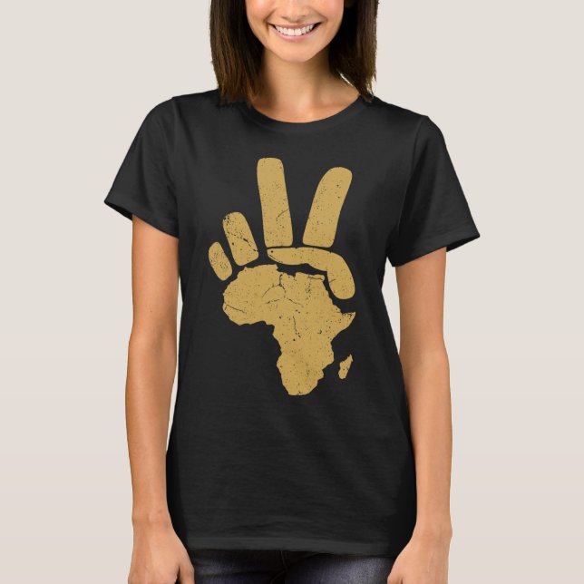 Afrikanischer Kontinent Frieden Afrikanischer Stol T-Shirt (Vorderseite)
