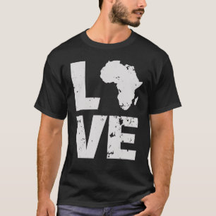 Afrikanischer Kontinent Karte I Liebe Afrika T-Shirt