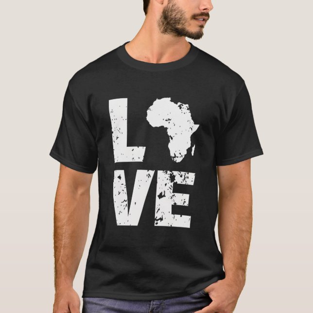 Afrikanischer Kontinent Karte I Liebe Afrika T-Shirt (Vorderseite)