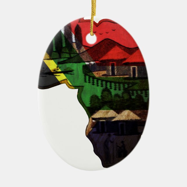 Afrikanischer Kontinent Keramik Ornament (Vorne)