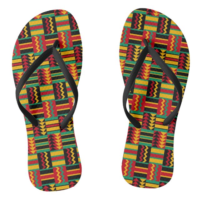Afrikanischer Korbgeflecht-Stolz-rotes Flip Flops (Fußbett)