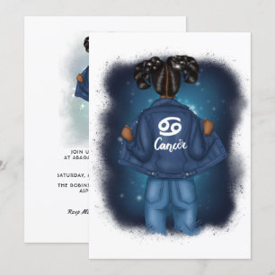 Afrikanischer Krebs Zodiac Sign Birthday Party Einladung