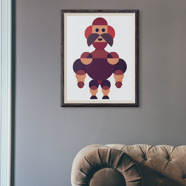 Afrikanischer Krieger der großen Muskulatur Leinwanddruck (art print modern couch)