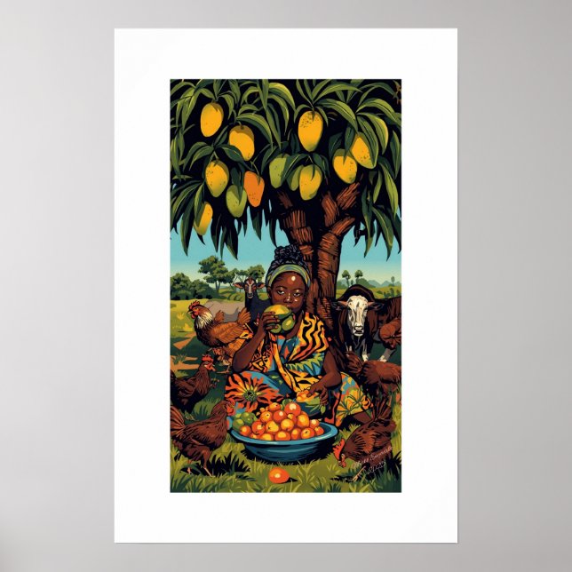 Afrikanischer Kunstdruck Poster (Vorne)
