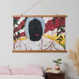 Afrikanischer Kunstteppich Wandteppich Mit Holzrahmen