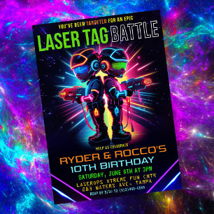 Afrikanischer Laser Tag Geburtstag Einladung