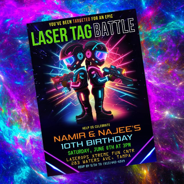 Afrikanischer Laser Tag Geburtstag Einladung (Von Creator hochgeladen)