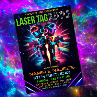 Afrikanischer Laser Tag Geburtstag Einladung