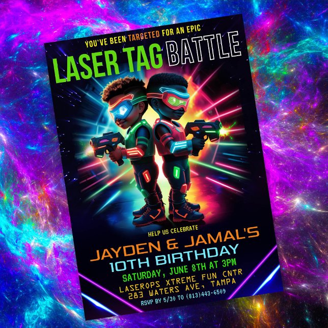 Afrikanischer Laser Tag Geburtstag Einladung (Von Creator hochgeladen)