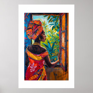 Afrikanischer lebendiger abstrakter Kunstprint Poster