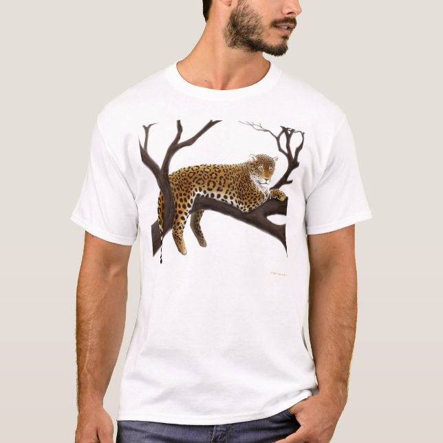 Afrikanischer Leopard im Baum-T - Shirt (Vorderseite)