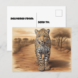 afrikanischer Leopard-Leiter Postkarte