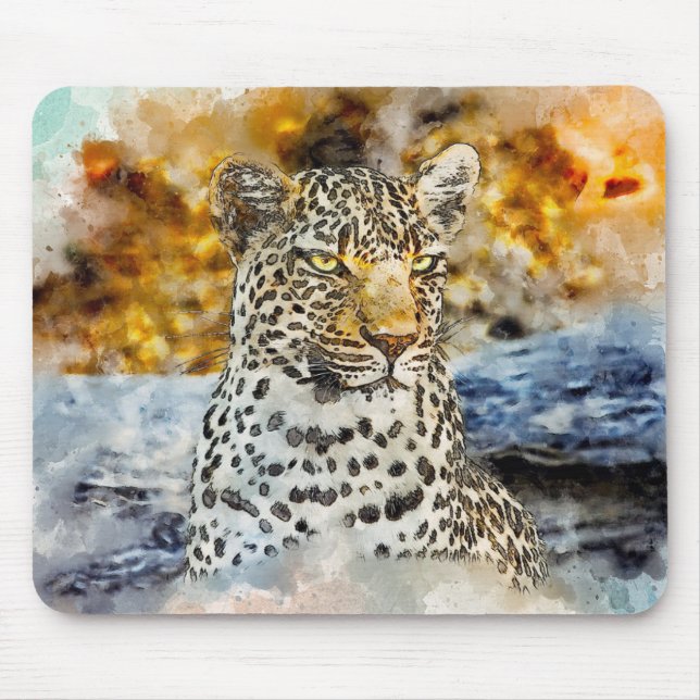 Afrikanischer Leopard Mousepad (Vorne)