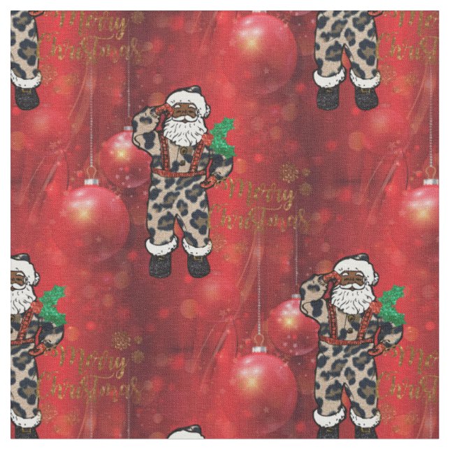 afrikanischer Leopard-Santa-Stoff Stoff (Nahaufnahme)