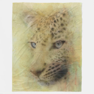 Afrikanischer Leopard Wildlife Watercolor Fleecedecke