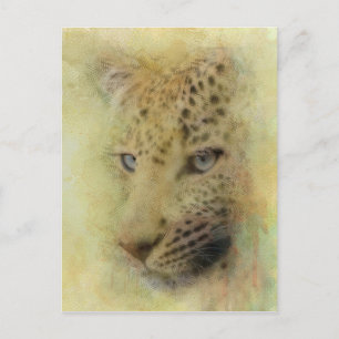 Afrikanischer Leopard Wildlife Watercolor Postkarte