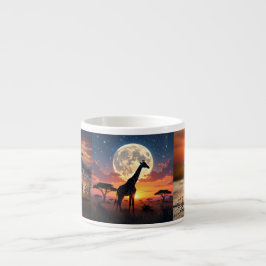 Afrikanischer Löwe & Zebra Sonnenuntergang Espress Espressotasse