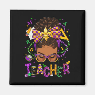Afrikanischer Messy Bun Mardi Gras New Orleans Magnet