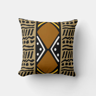 Afrikanischer Mudcloth-Bogolan-Stoffdesign-Wurfpfe Kissen