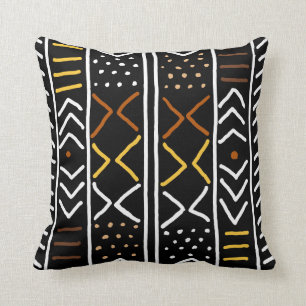 Afrikanischer Mudcloth-Bogolan-Stoffdesign-Wurfpfe Kissen