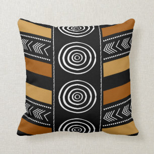 Afrikanischer Mudcloth-Bogolan-Stoffdesign-Wurfpfe Kissen