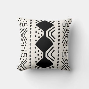 Afrikanischer Mudcloth-Bogolan-Stoffdesign-Wurfpfe Kissen
