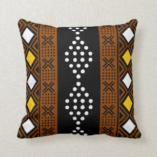 Afrikanischer Mudcloth-Bogolan-Stoffdesign-Wurfpfe Kissen
