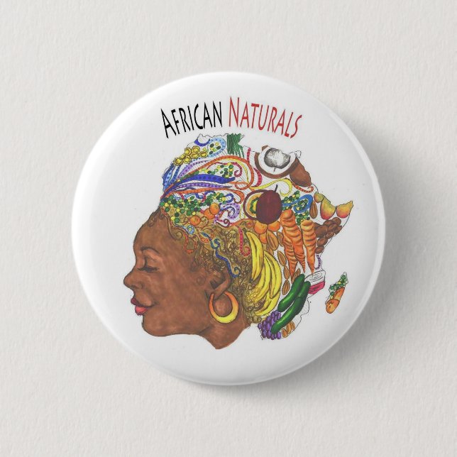 Afrikanischer Naturmensch-Speicher-Knopf Button (Vorderseite)
