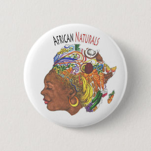 Afrikanischer Naturmensch-Speicher-Knopf Button