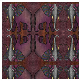 Afrikanischer Patchwork-Elefant (Pflaume, Orange, Stoff