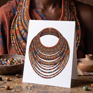 Afrikanischer Perlenkragen-Halsreif tribal Karte