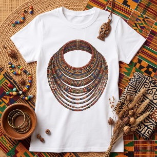 Afrikanischer Perlenkragen-Halsreif tribal T-Shirt