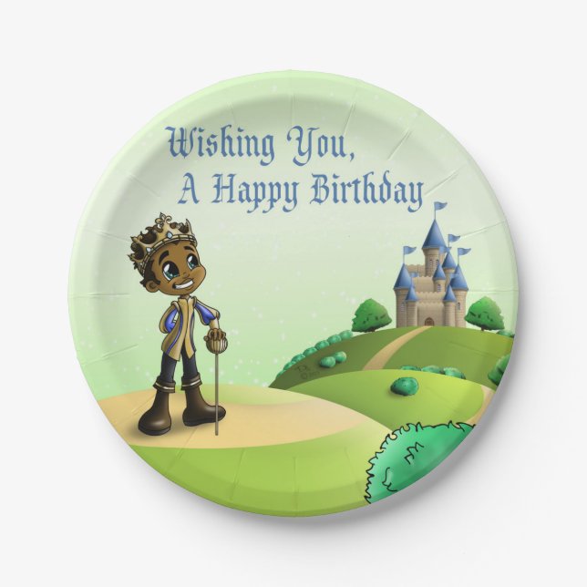 Afrikanischer Prinz Geburtstag Pappteller (Vorderseite)