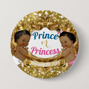 Afrikanischer Prinz oder Prinzessin Gender Reveal Button