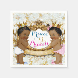 Afrikanischer Prinz oder Prinzessin Gender Reveal Serviette