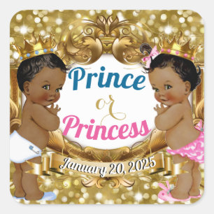 Afrikanischer Prinz oder Prinzessin Royal Gender R Quadratischer Aufkleber