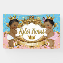 Afrikanischer Prinz/Prinzessin Rosa/Blau/Gold-Spar Banner
