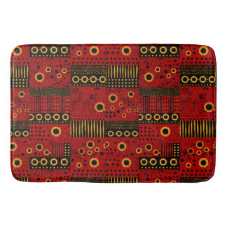 Afrikanischer roter Sonnenstrahl-Tribal-Patchwork- Badematte