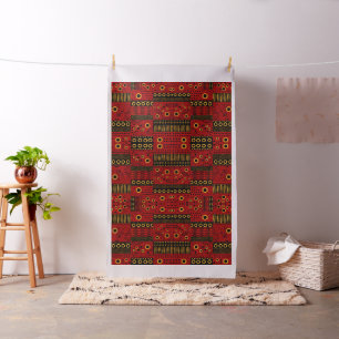 Afrikanischer roter Sonnenstrahl-Tribal-Patchwork- Stoff
