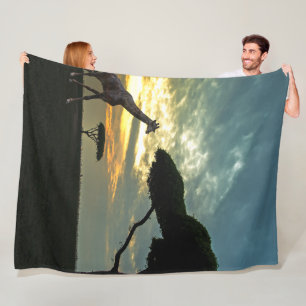 Afrikanischer Safari-Sonnenuntergang Tier Fleecedecke
